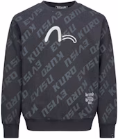 Order EVISU AW23 All-Over Logo Print Oversized Sweatshirt Dark Grey 2EAGNM3SW5158RXFL
