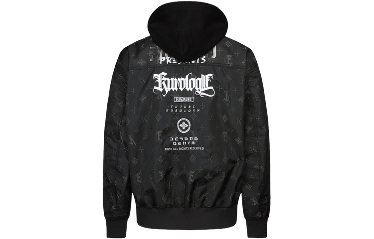 Lookbook EVISU AW23 Bomber Jacket Jacquard Hitam Motif All-Over 2EAGNM3JK5196LFPN