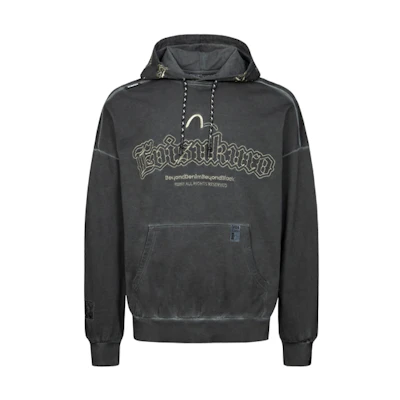EVISU AW23 Allover Embroidered Washed Oversized Hoodie Unisex 2EAGNM3SW5164OSCT