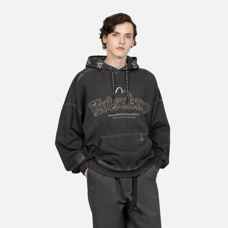 EVISU AW23 Allover Embroidered Washed Oversized Hoodie Unisex 2EAGNM3SW5164OSCT 圖 4