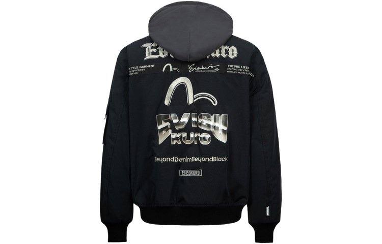 EVISU AW23 Black Hoodie Jacket with Seagull Embroidery 2EAGNM3JK5108LFPQ 圖 3
