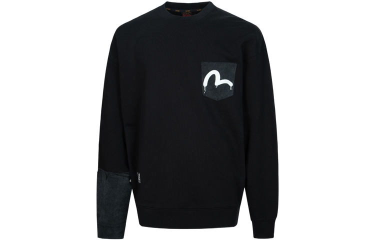 Order EVISU AW23 黑色海鷗印花寬鬆款長袖衛衣 2EAHTM3SW8042LFCT