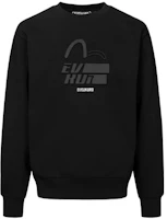 EVISU AW23 Black Seagull Logo Patch Crewneck Sweatshirt Regular Fit 2EAGNM3SW5051XXFL EVISU AW23 Black Seagull Logo Patch Crewneck Sweatshirt Regular Fit 2EAGNM3SW5051XXFL