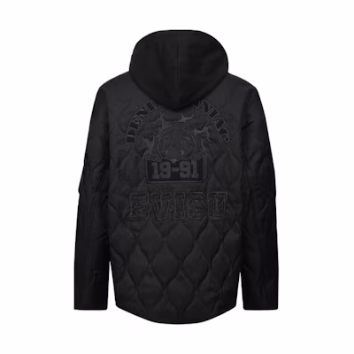 Evisu AW23 Buddha & Seagull Embroidered Quilted Jacket Black () 2EAHTM3JK8002LFPQ
