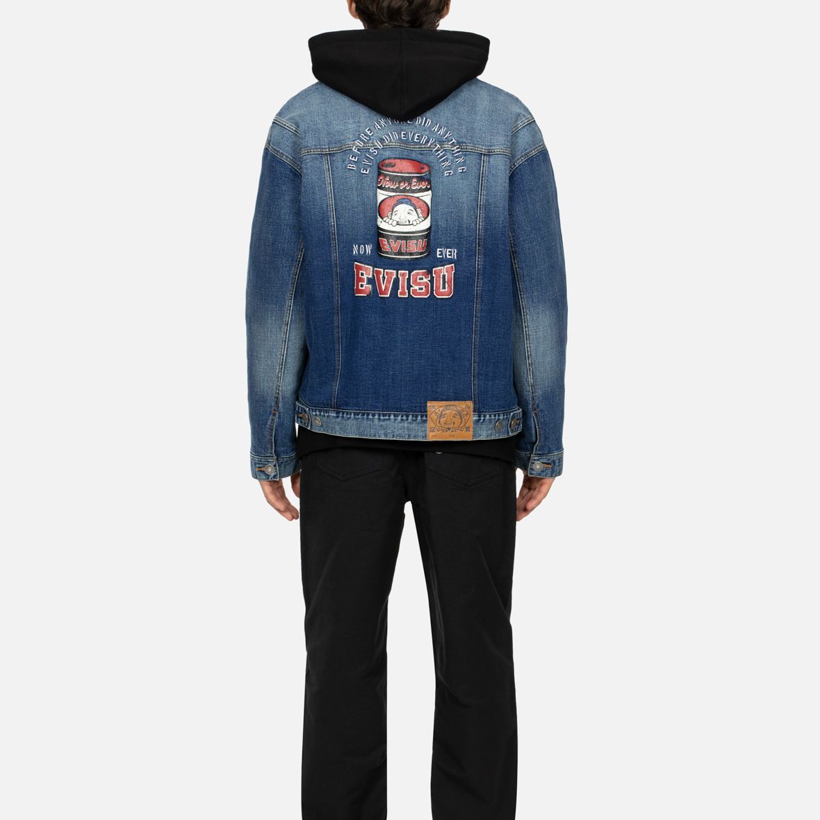 EVISU AW23 Buddha Head & Oil Can Print Loose Denim Jacket  Denim Blue 2EAHTM3DJ8069LFSQ 圖 6