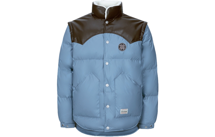 EVISU AW23 Dark Blue Convertible Sleeve Puffer Jacket for Men 2EAHTM3NJ1034XXNY 圖 3