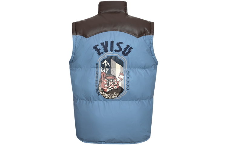 EVISU AW23 Dark Blue Convertible Sleeve Puffer Jacket for Men 2EAHTM3NJ1034XXNY 圖 4