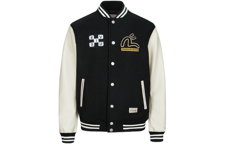 EVISU AW23 Daruma Patch Relaxed Fit Baseball Jacket Black  Jacket. 2EAHTM3JK1016RXWQ 圖 2