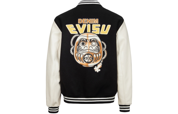 EVISU AW23 Daruma Patch Relaxed Fit Baseball Jacket Black  Jacket. 2EAHTM3JK1016RXWQ 圖 3