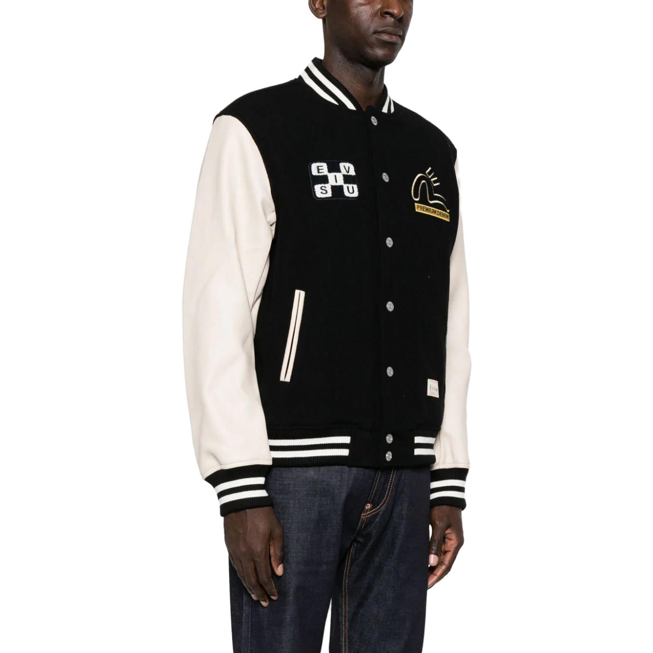 EVISU AW23 Daruma Patch Relaxed Fit Baseball Jacket Black  Jacket. 2EAHTM3JK1016RXWQ 圖 6