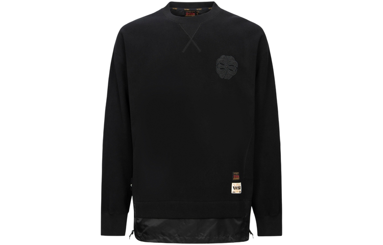EVISU AW23 Double-Layer Sweatshirt with Embroidered Kamon Logo Unisex 2EAHTM3SW8039RXSH