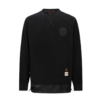 EVISU AW23 Double-Layer Sweatshirt with Embroidered Kamon Logo Unisex 2EAHTM3SW8039RXSH