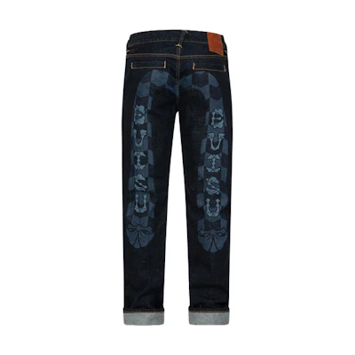 EVISU AW23 Floral Big M Trendy Casual Jeans. 2EAHTM3JE106510CT