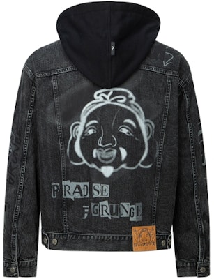 EVISU 2023秋季 涂鸦佛头印花宽松牛仔连帽夹克 男款 黑色 2EAHTM3DJ8063LFCS Order EVISU 2023秋季 涂鸦佛头印花宽松牛仔连帽夹克 男款 黑色 2EAHTM3DJ8063LFCS