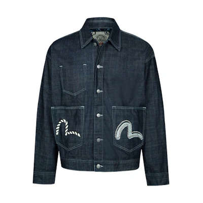 EVISU AW23 Hinokami Festival Reversible Denim Jacket Denim Blue 2EAHTM3DJ1002LFCT