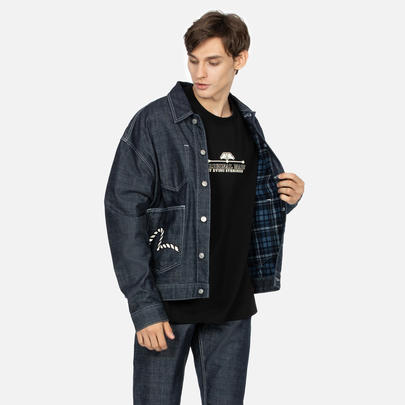 EVISU AW23 Hinokami Festival Reversible Denim Jacket  Denim Blue 2EAHTM3DJ1002LFCT 圖 6