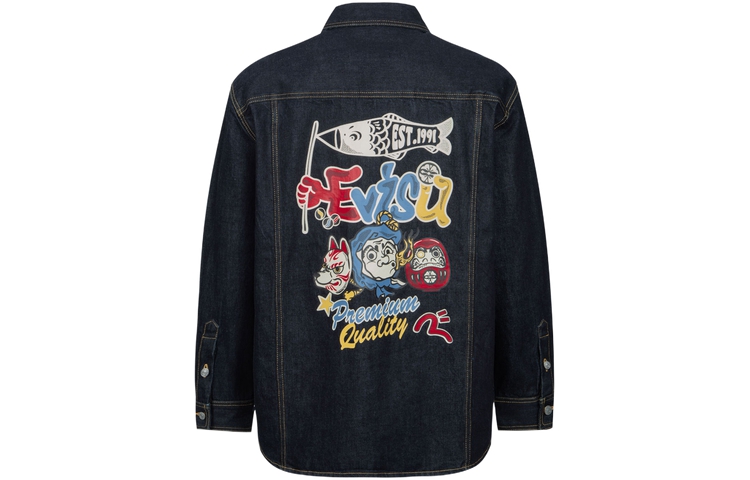 Lookbook エヴィス AW23 ヒノキフェスティバル グラフィックデニムシャツジャケット メンズ 青 2EAHTM3SJ1024XXDN