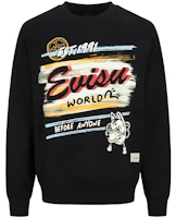 EVISU AW23 Inari Mask Handwriting Print Pullover Oversized Sweatshirt Black Men 2EAHTM3SW1078RXCT EVISU AW23 Inari Mask Handwriting Print Pullover Oversized Sweatshirt Black Men 2EAHTM3SW1078RXCT