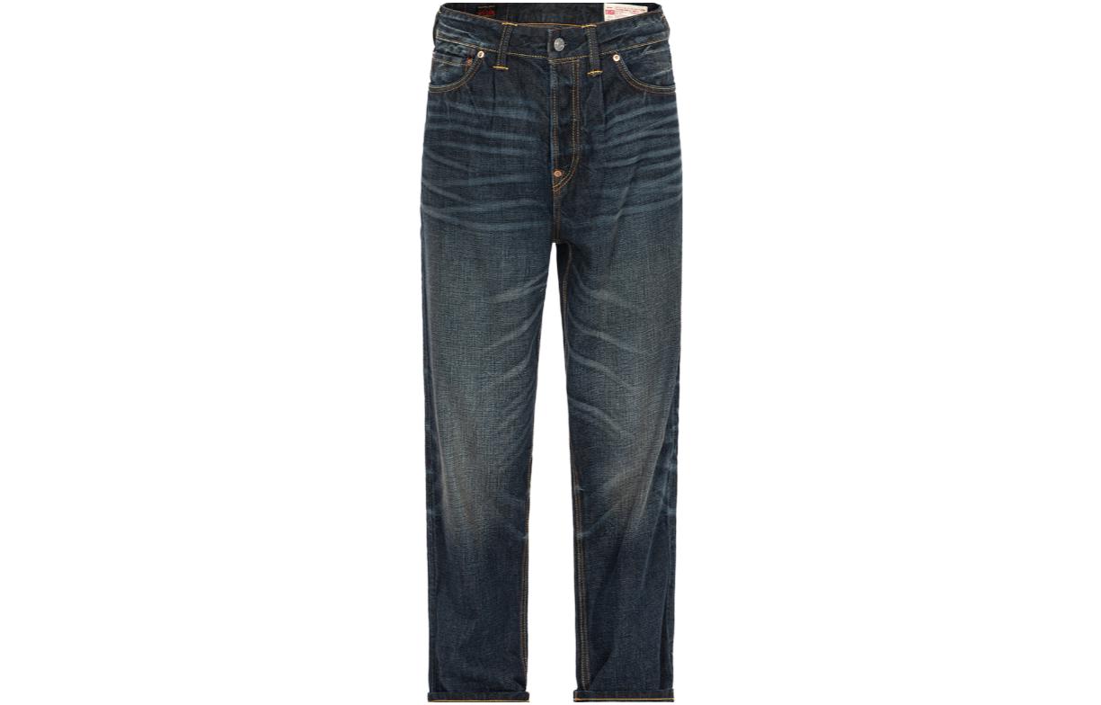 EVISU AW23 Inari Mask Print Relaxed Fit Jeans  Denim Blue 2EAHTM3JE1049RXCT