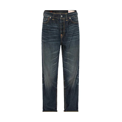 EVISU AW23 Inari Mask Print Relaxed Fit Jeans Denim Blue 2EAHTM3JE1049RXCT