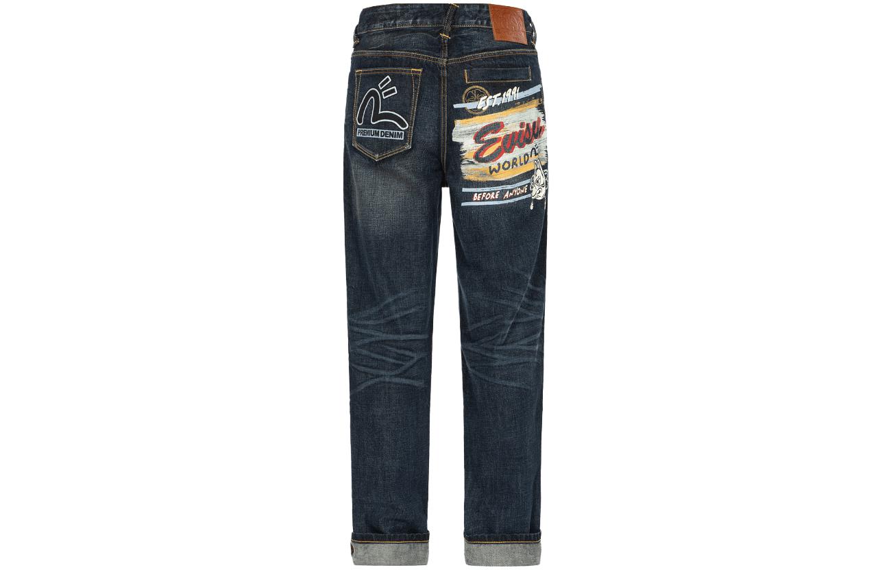 EVISU AW23 Inari Mask Print Relaxed Fit Jeans  Denim Blue 2EAHTM3JE1049RXCT 圖 3