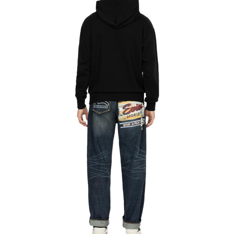 EVISU AW23 Inari Mask Print Relaxed Fit Jeans  Denim Blue 2EAHTM3JE1049RXCT 圖 5