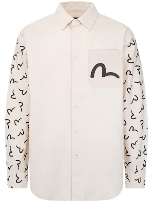 EVISU AW23 象牙色小海鷗印花設計襯衫 2EAHTM3SL1946RXCT Order EVISU AW23 象牙色小海鷗印花設計襯衫 2EAHTM3SL1946RXCT