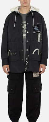 EVISU 秋冬款 汉字刺绣连帽衫 深灰色 2EAGNM3SJ5117LFPS Details for EVISU 秋冬款 汉字刺绣连帽衫 深灰色 2EAGNM3SJ5117LFPS