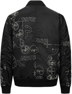 EVISU AW23 Logo & Embroidered Loose Fit MA-1 Padded Jacket Black 2EAHTM3JK7015LFNQ Buy EVISU AW23 Logo & Embroidered Loose Fit MA-1 Padded Jacket Black 2EAHTM3JK7015LFNQ