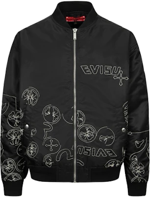 EVISU AW23 Logo & Embroidered Loose Fit MA-1 Padded Jacket Black 2EAHTM3JK7015LFNQ Lookbook EVISU AW23 Logo & Embroidered Loose Fit MA-1 Padded Jacket Black 2EAHTM3JK7015LFNQ