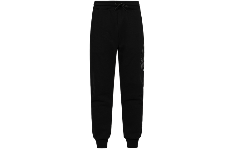 EVISU AW23 Logo & Gull Print Regular Fit Black Sweatpants for Men. 2EAGNM3SP5067XXFL
