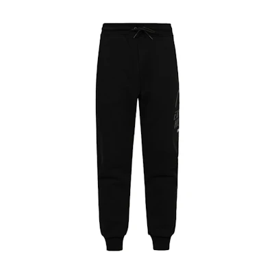 EVISU AW23 Logo & Gull Print Regular Fit Black Sweatpants for Men. 2EAGNM3SP5067XXFL