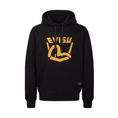 EVISU AW23 Logo & Seagull Graphic Hoodie Black - 2EAEPM3SW1189XXCT
