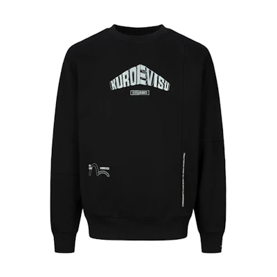 EVISU AW23 Logo Print Pullover Sweatshirt Black 2EAGNM3SW5055XXFL