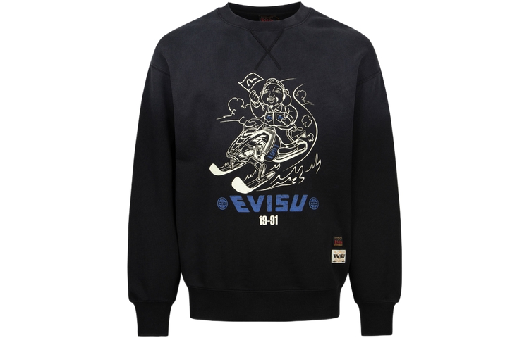 EVISU AW23 Loose Fit Crewneck Sweatshirt with Buddha Print - 2EAHTM3SW8043RXCT