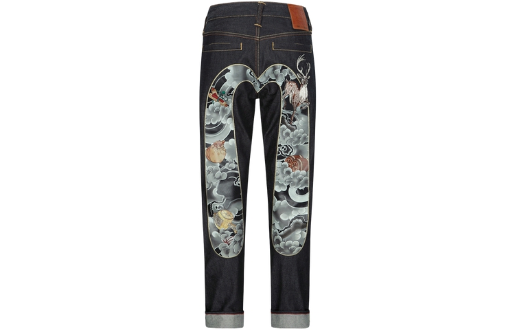 EVISU AW23 Lucky Deer Embroidered Big M Denim Jeans  Blue 2EAHTM3JE790417CS 圖 2
