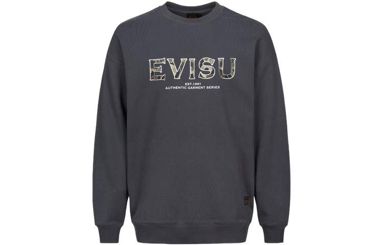 EVISU AW23 Lucky Deer Logo Print Sweatshirt Gray - 2EAHTM3SW7066LFCT