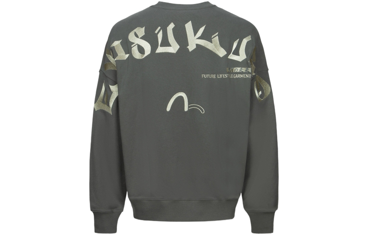 EVISU AW23 Metallic Logo Embroidered Crewneck Sweatshirt Grey - 2EAGNM3SW5154OSCT