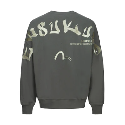 EVISU AW23 Metallic Logo Embroidered Crewneck Sweatshirt Grey - 2EAGNM3SW5154OSCT