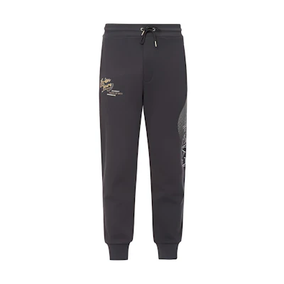 EVISU AW23 Multi-Logo Print Mid-Waist Casual Sweatpants Deep Gray Men’s. 2EAGNM3SP5903XXCT