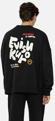 EVISU 2023秋冬男士黑色宽松套头圆领卫衣 PU字母印花 2EAGNM3SW5229OSFL Shop EVISU 2023秋冬男士黑色宽松套头圆领卫衣 PU字母印花 2EAGNM3SW5229OSFL