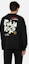 Shop EVISU 2023秋冬男士黑色宽松套头圆领卫衣 PU字母印花 2EAGNM3SW5229OSFL