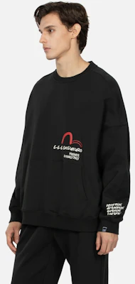 EVISU 2023秋冬男士黑色宽松套头圆领卫衣 PU字母印花 2EAGNM3SW5229OSFL Purchase EVISU 2023秋冬男士黑色宽松套头圆领卫衣 PU字母印花 2EAGNM3SW5229OSFL