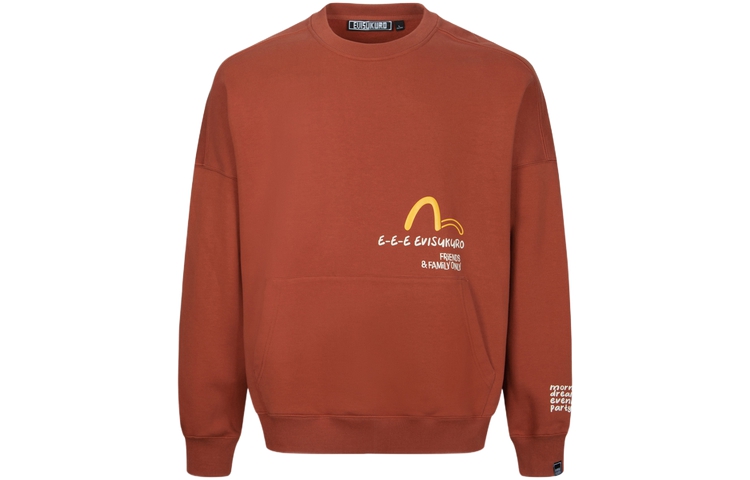 EVISU AW23 Oversized Pullover Crewneck Sweatshirt Men Black with PU Letter Print 2EAGNM3SW5229OSFL 圖 7