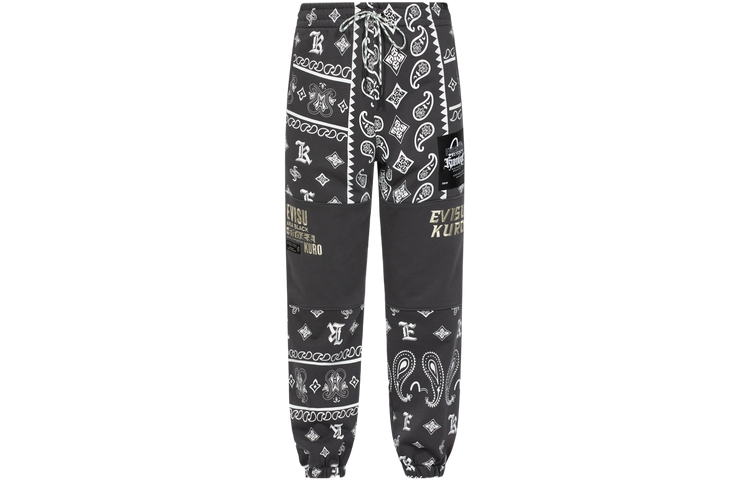 Order EVISU AW23 男款佩斯利花紋與標誌印花寬版運動長褲 2EAGNM3SP5286RXCT