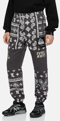 EVISU AW23 男款佩斯利花紋與標誌印花寬版運動長褲 2EAGNM3SP5286RXCT Shop EVISU AW23 男款佩斯利花紋與標誌印花寬版運動長褲 2EAGNM3SP5286RXCT