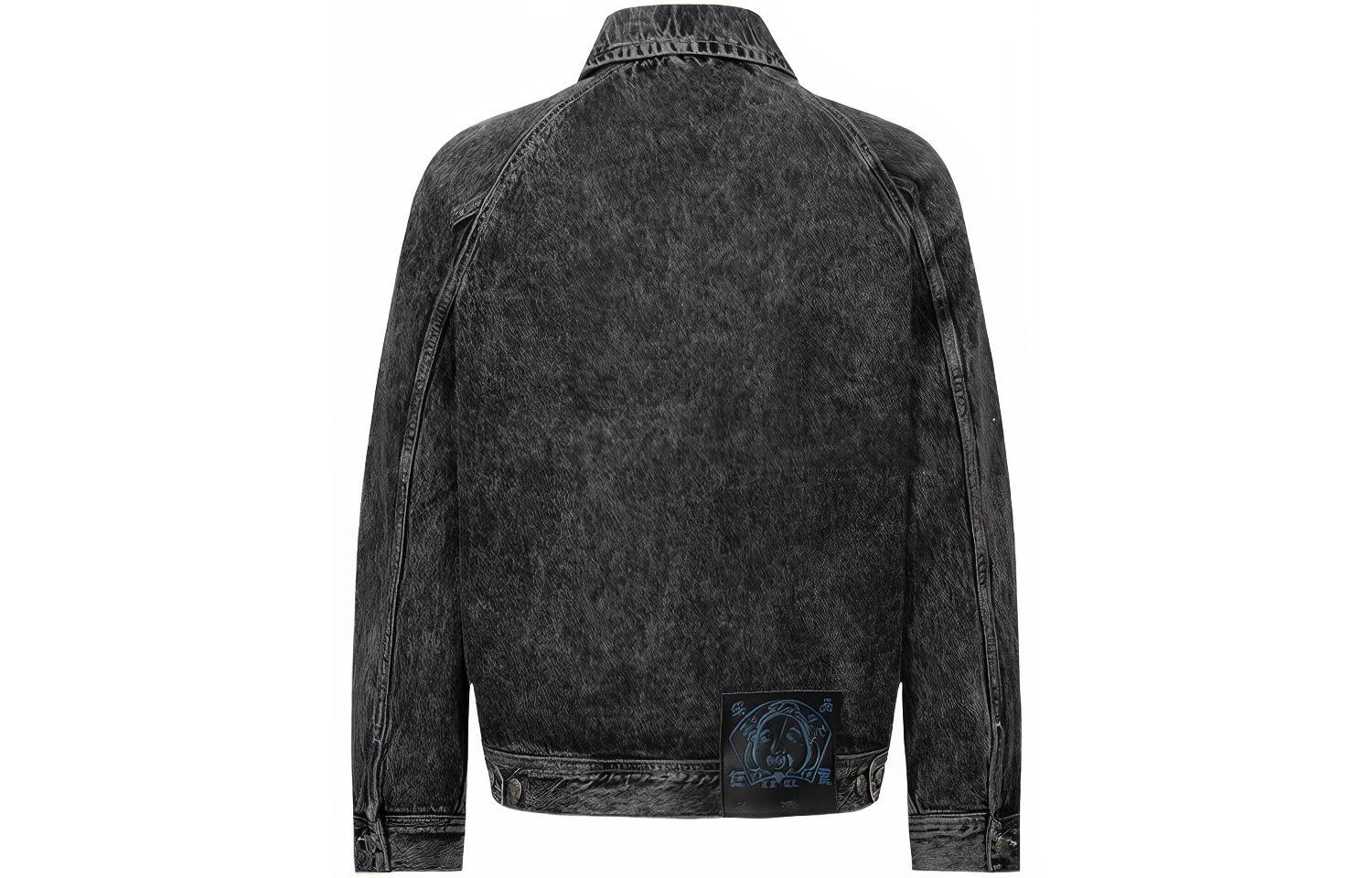 EVISU AW23 Poster Graphic & Seagull Print Oversized Denim Jacket Men Black 2EAHTM3DJ8064LFCS 圖 3