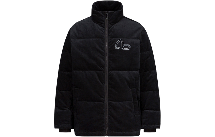 EVISU AW23 Seagull & Slogan Embroidered Velvet Slim Fit Down Jacket Men 2EAGNM3NJ5964XXCS 圖 2