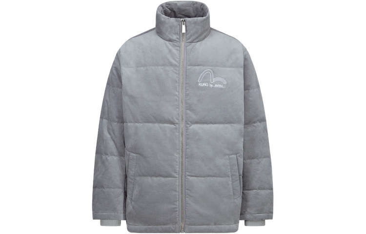 EVISU AW23 Seagull & Slogan Embroidered Velvet Slim Fit Down Jacket Men 2EAGNM3NJ5964XXCS 圖 6