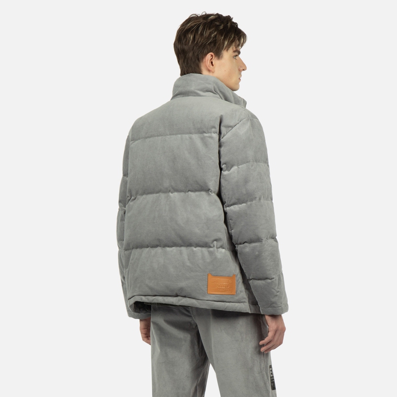 EVISU AW23 Seagull & Slogan Embroidered Velvet Slim Fit Down Jacket Men 2EAGNM3NJ5964XXCS 圖 9